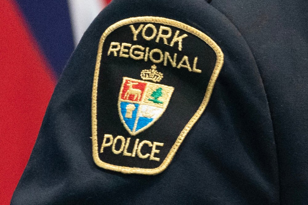 A York Regional Police patch is shown in Aurora, Ont. on Dec. 19, 2022. THE CANADIAN PRESS/Arlyn McAdorey