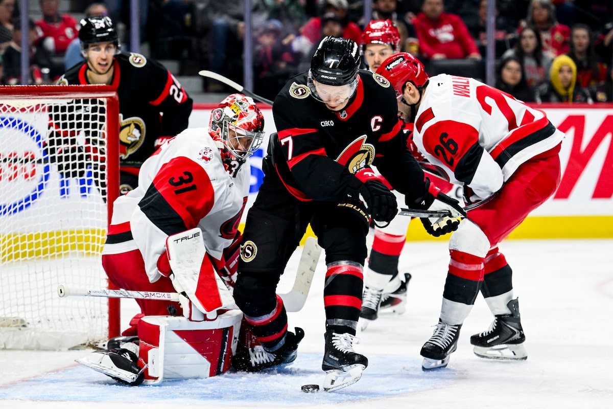 Tkachuk’s pair of goals lead Senators past Hurricanes, closer to playoff spot