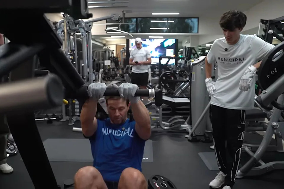 Mark Wahlberg shows off one of his workout exercisesCredit: Mark Wahlberg/Youtube