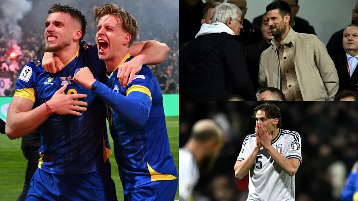 VIDEO: Tennis icon Novak Djokovic spotted celebrating in crowd as Italy stunned by Bosnia and Herzegovina in World Cup playoff final