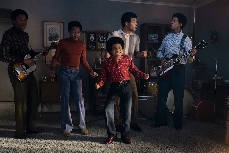 Judah Edwards as Young Tito, Jaylen Hunter as Young Marlon, Juliano Krue Valdi as a young Michael Jackson, Nathaniel McIntyre as Young Jackie and Jayden Harville as Young Jermaine in the "Michael" biopic.