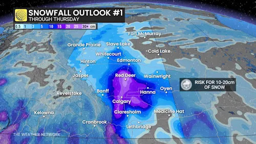 Alberta snowfall outlook No. 1 scenario