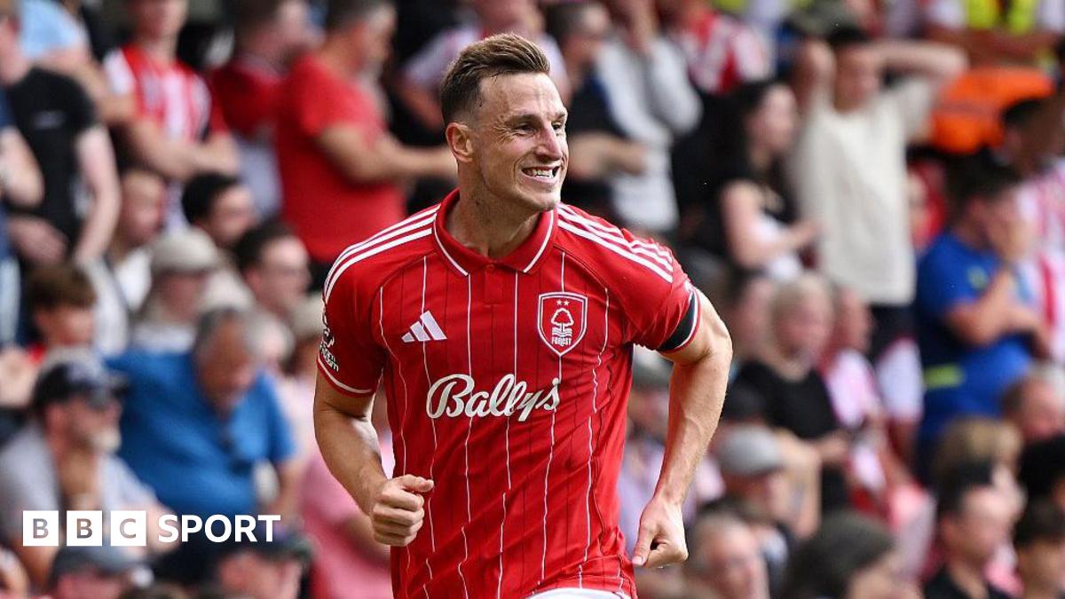 Chris Wood celebrates