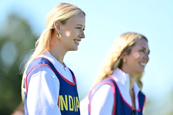 Professional basketball player Sophie Cunningham looks on prior to The ANNIKA driven by Gainbridge at Pelican 2025 at Pelican Golf Club on November 12, 2025.