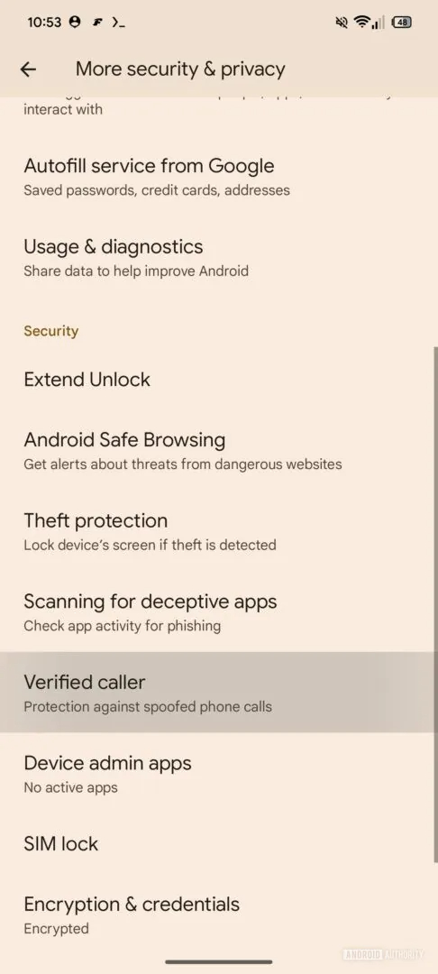 verified caller feature in Android