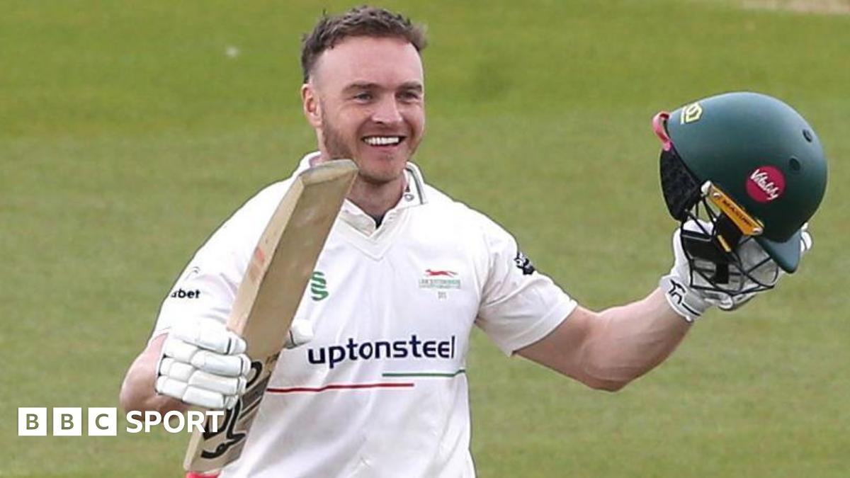 Ben Cox celebrates scoring century