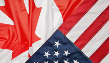 Flags of Canada and USA