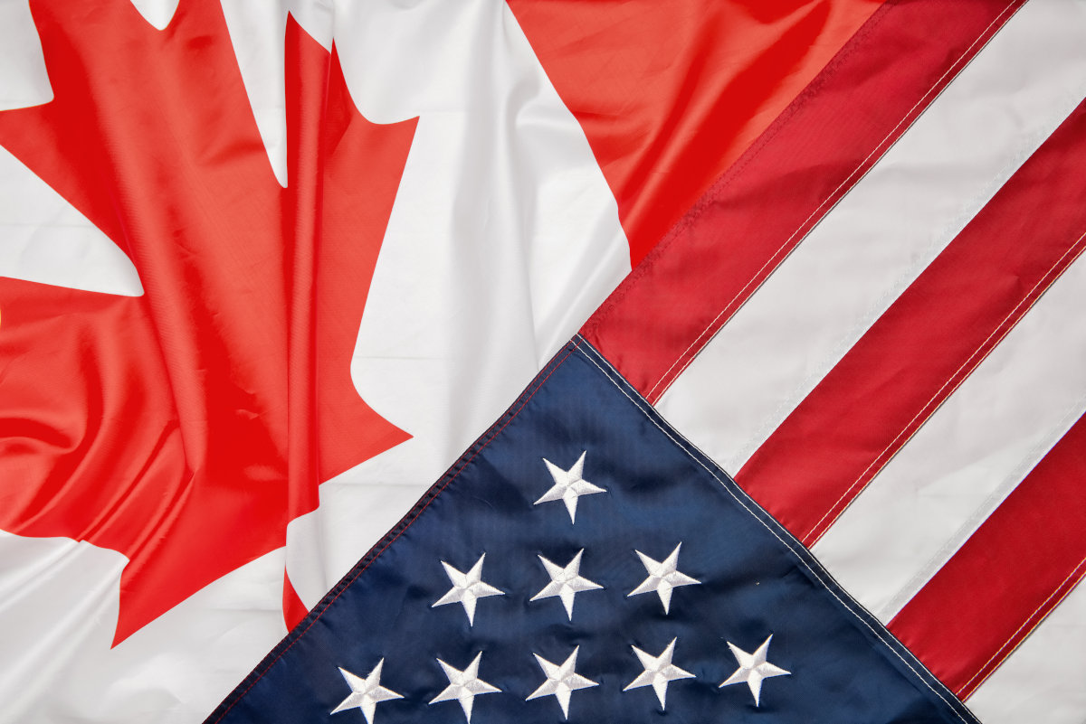 Flags of Canada and USA