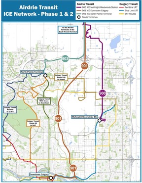 Airdrie ICE proposed routes