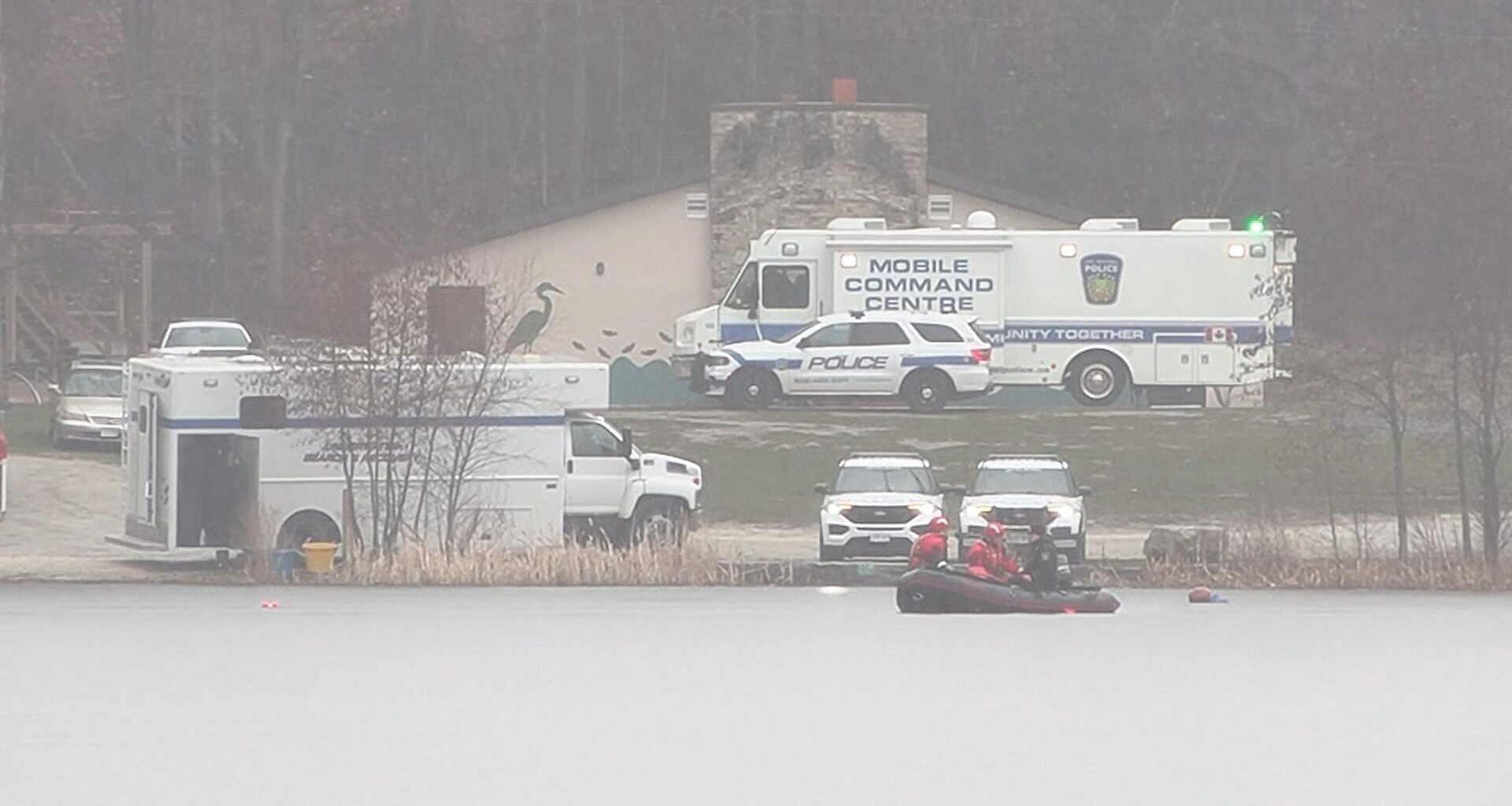 Peel Regional Police at Heart Lake Conservation Area where a boating accident occurred