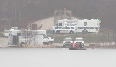 Peel Regional Police at Heart Lake Conservation Area where a boating accident occurred