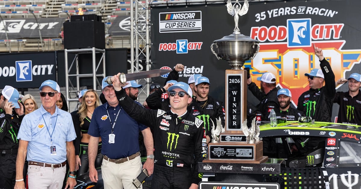 Ty Gibbs earns first NASCAR Cup victory at Bristol, beating Kyle Larson and Ryan Blaney