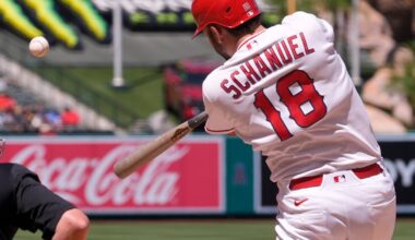 Trout ties Anderson with 796th extra-base hit, Schanuel drives in 4 runs as Angels beat Toronto 7-3