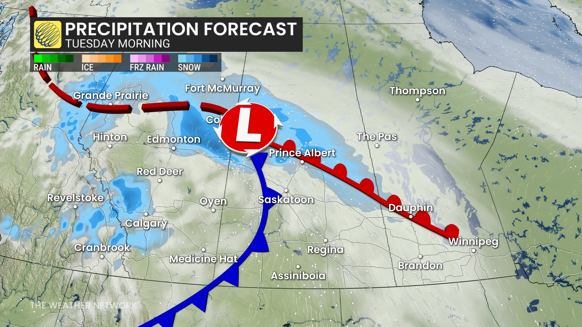 Baron - Prairie precipitation Tuesday AM - April 6