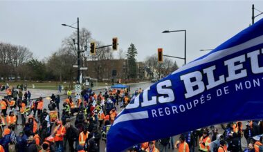 Montreal blue-collar workers hold large rally during second day of three-day strike