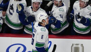 Boeser has hat trick, last-place Canucks overcome blowing four-goal lead to beat NHL-leading Avalanche