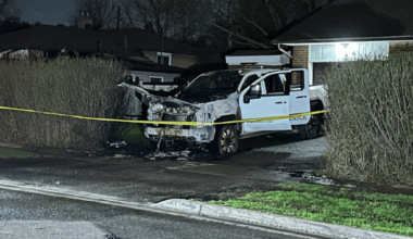Tow truck torched in Brampton driveway, police confirm arson