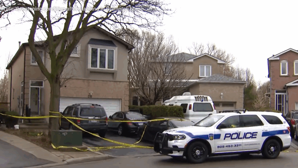 Peel Regional Police say the attack happened just before 11 p.m. at a residence on Hummingbird Court, near Steeles Avenue and Hurontario Street. Photo: CityNews.