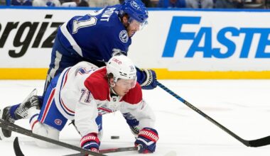 Montreal Canadiens lead Tampa Bay Lightning after two periods in feisty Game 2
