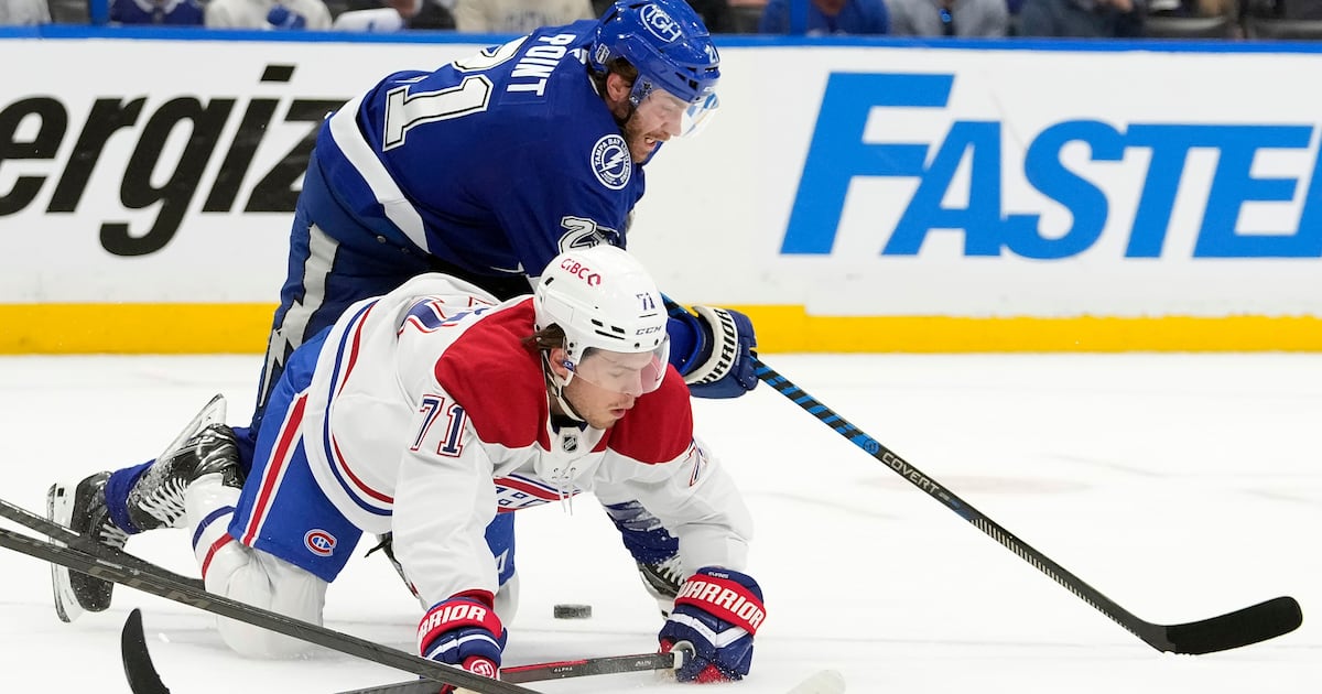 Montreal Canadiens lead Tampa Bay Lightning after two periods in feisty Game 2