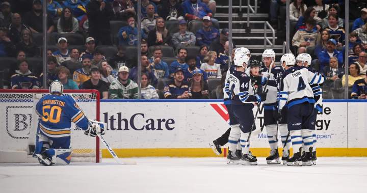 Winnipeg Jets keep faint playoff hopes alive with 3-2 win in St. Louis - Winnipeg