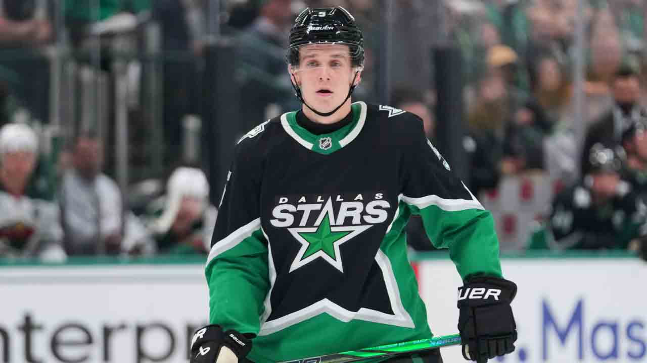 Stars defenceman Nils Lundkvist avoids hospital after taking a skate to face