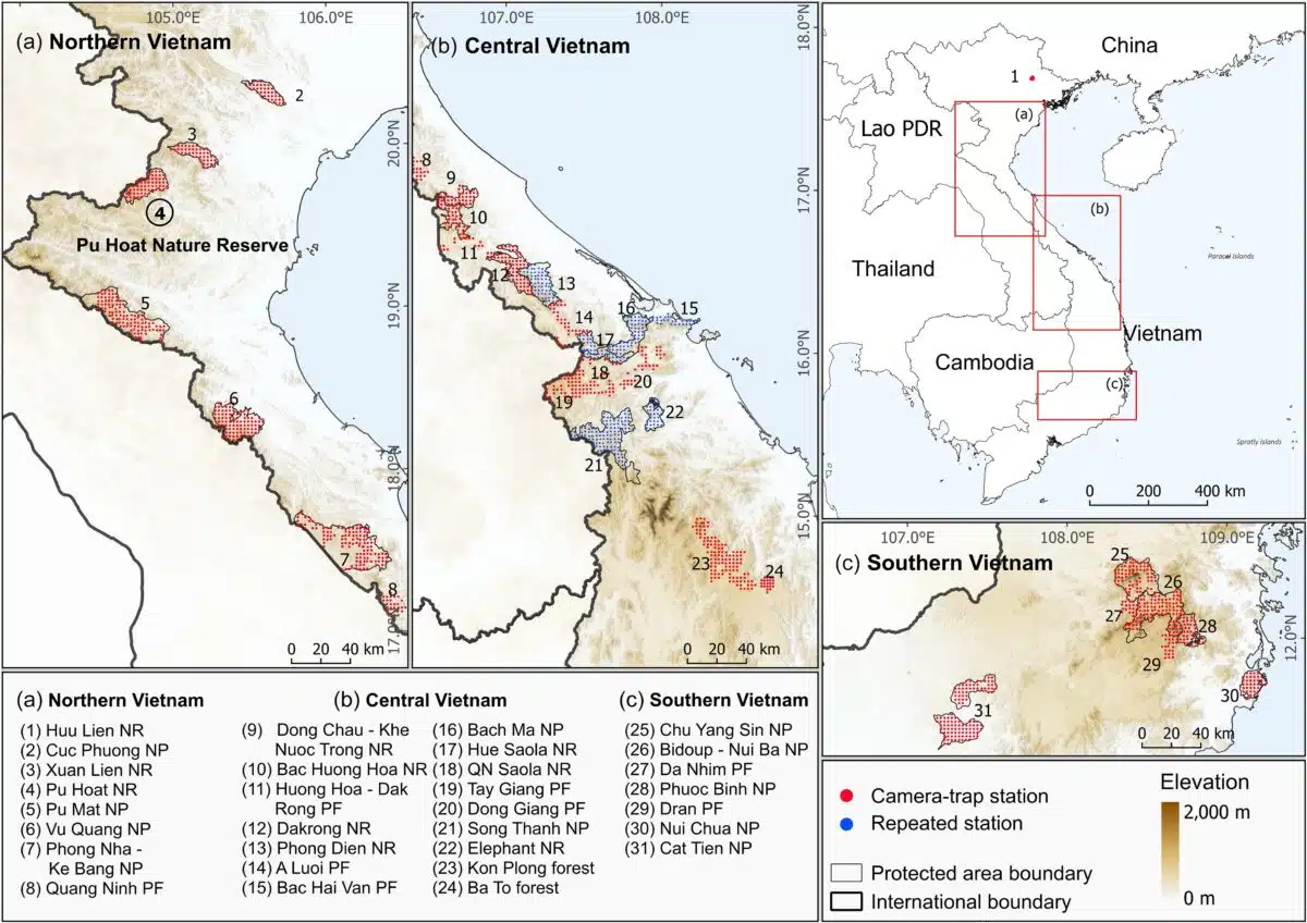 Camera Trap Surveys Across Vietnam During 2014–2024
