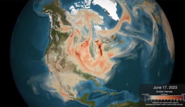 NASA SVS | Long-range Transport of 2023 Canadian Wildfire Smoke into the Northeastern United States