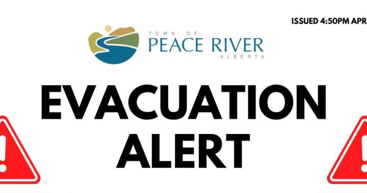 Residents of Peace River warned of possible flooding, to be ready to evacuate
