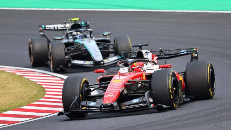 Charles Leclerc leads Max Verstappen in the 2026 F1 Japanese Grand Prix