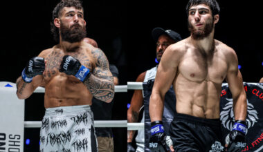 Split pictures of MMA fighters Chase Mann and Dhzabir Dzhabrailov