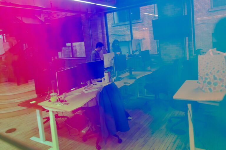 A work station at Cohere's office in Toronto.