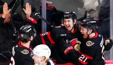 Jake Sanderson strikes twice for Ottawa Senators in crucial win over Tampa Bay Lightning