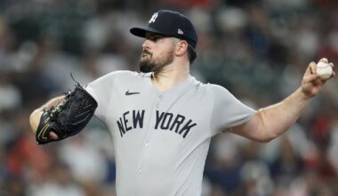 New York Yankees' Carlos Rodon has scoreless first rehab outing in High-A