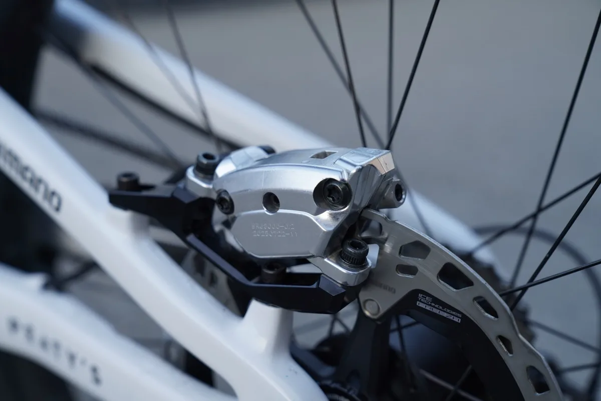 Jackson Goldstone's Santa Cruz V10 at Lenzerheide with Shimano Saint prototype calliper