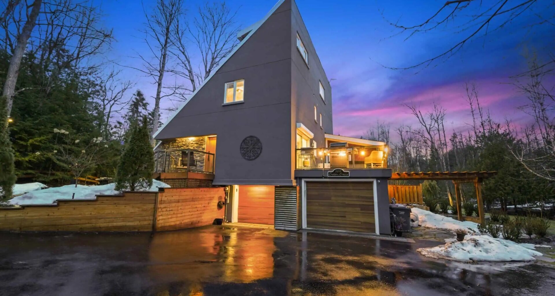 $2.9M triangular home blends nature and unique design north of Brampton