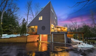 $2.9M triangular home blends nature and unique design north of Brampton