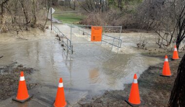 mississauga park closed due to flooding.