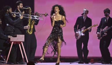 MANCHESTER, ENGLAND - FEBRUARY 28: (EDITORIAL USE ONLY) Olivia Dean performs 'Man I Need' on stage during The BRIT Awards 2026 at Co-op Live on February 28, 2026 in Manchester, England. (Photo by Gareth Cattermole/Getty Images)