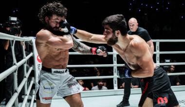 Dzhabir Dzhabrailov cracks Chase Mann with a right cross