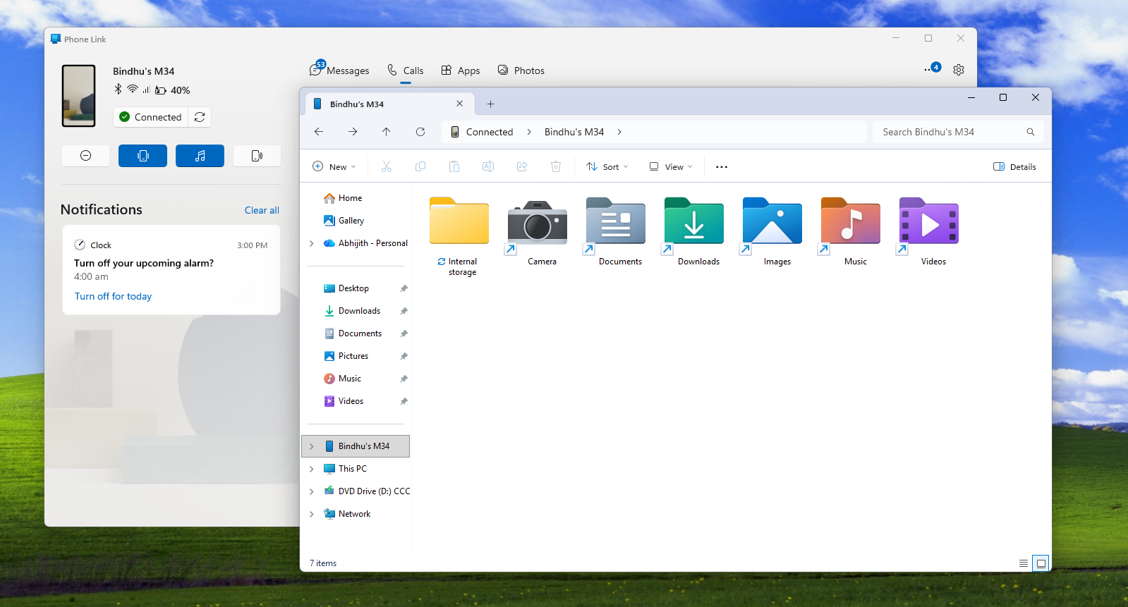 Easily access files from Galaxy Phone in the Windows 11 File Explorer using Phone Link