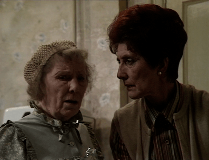 EastEnders Ethel Dot Gretchen Franklin and June Brown as Ethel Skinner and Dot Cotton in a scene from EastEnders.