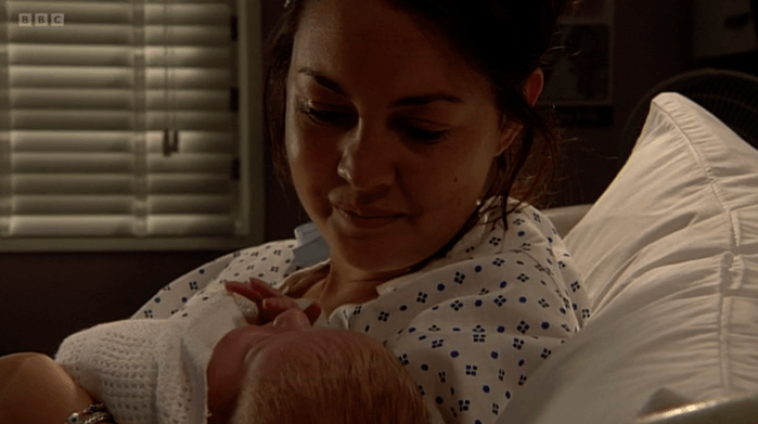 EastEnders Stacey Lily Stacey Branning holds her newborn daughter Lily in her arms in EastEnders in 2010.