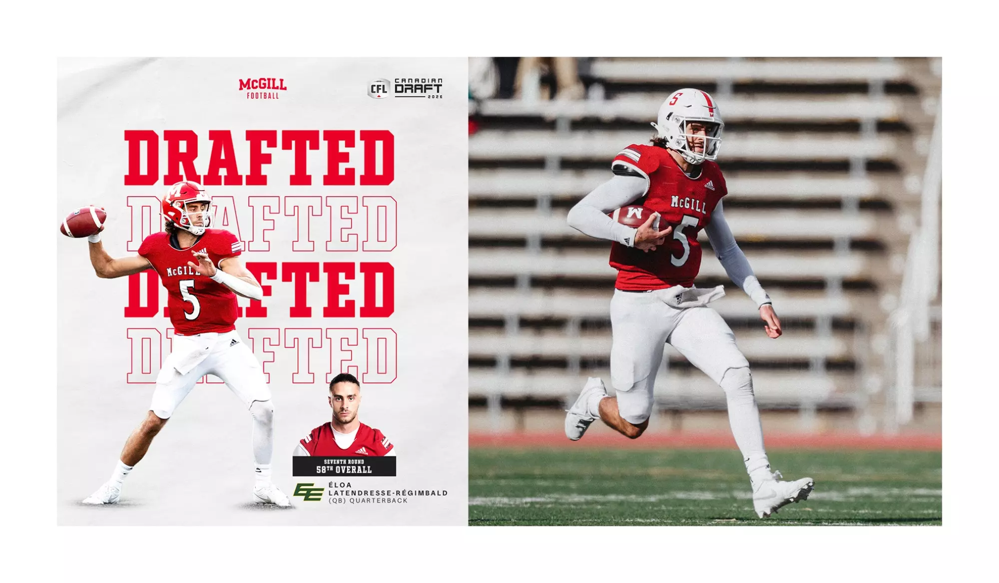 Éloa Latendresse-Régimbald becomes the first McGill QB to be drafted since 1966