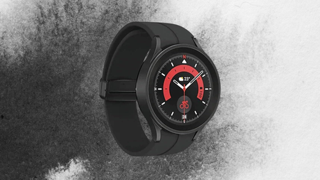 Samsung Galaxy Watch 5 Pro on a grey background