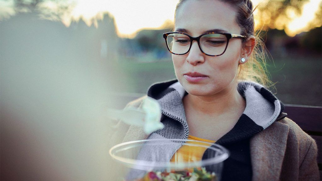 young white woman with glasses