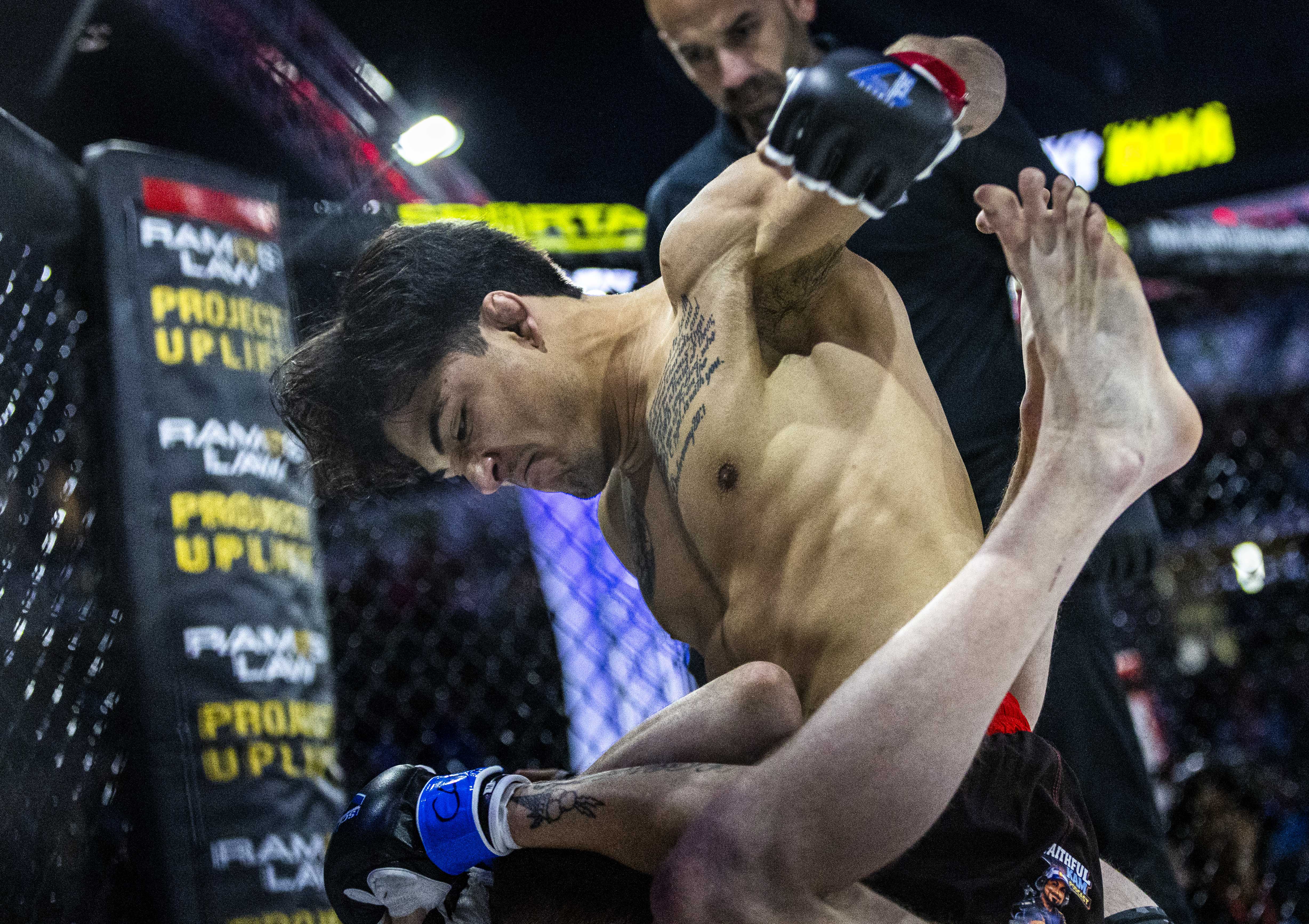 Andrew Alirez fights Bruce Martin, from Castle Rock, in Alirez's...