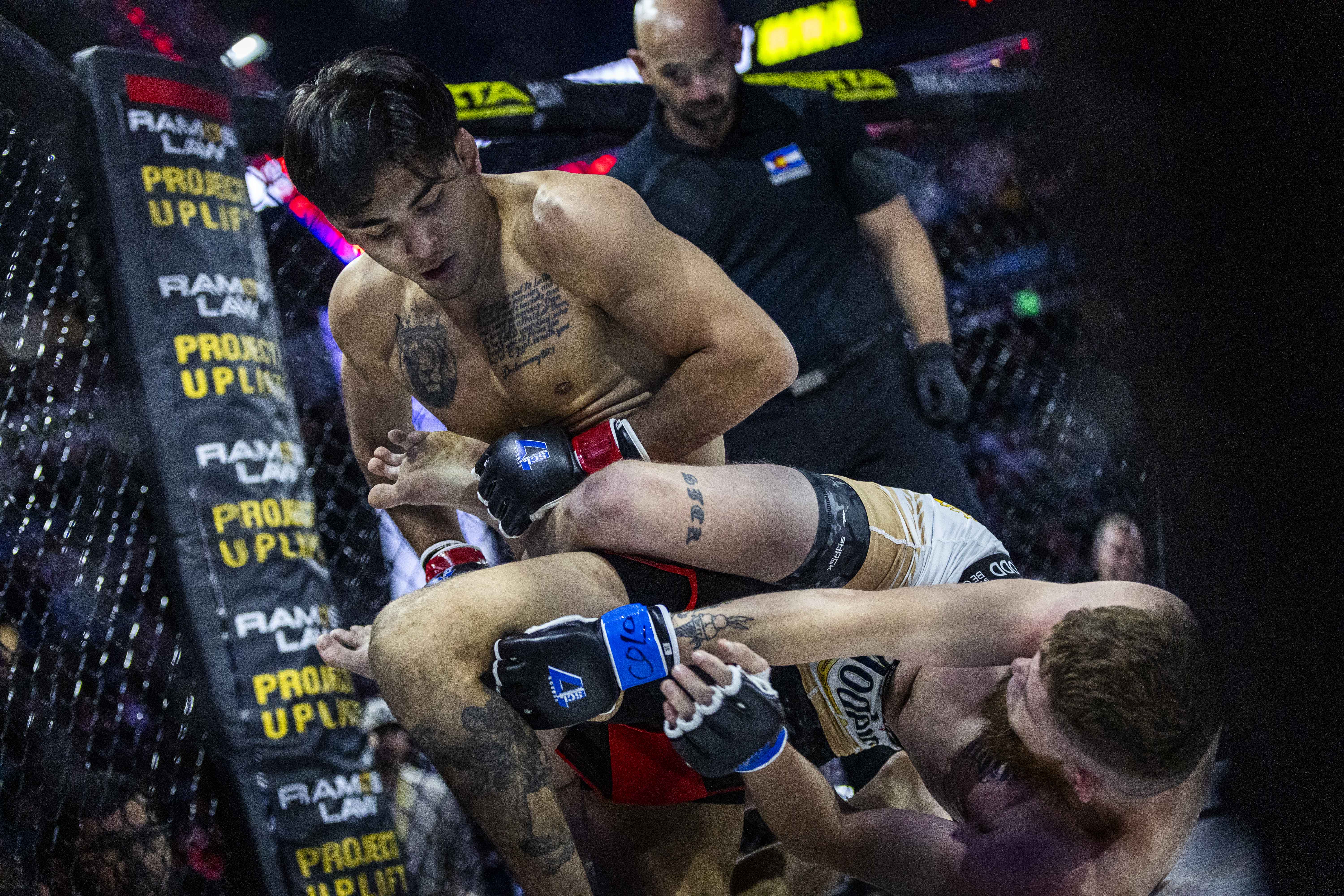 Andrew Alirez fights Bruce Martin, from Castle Rock, in Alirez's...