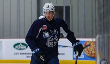 First media avail with Winnipeg Jets prospect Garrett Brown (2022 4th) as a pro – Illegal Curve Hockey