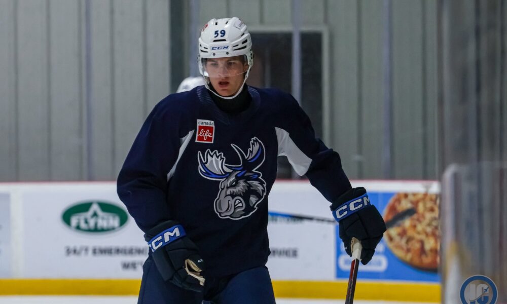 First media avail with Winnipeg Jets prospect Garrett Brown (2022 4th) as a pro – Illegal Curve Hockey